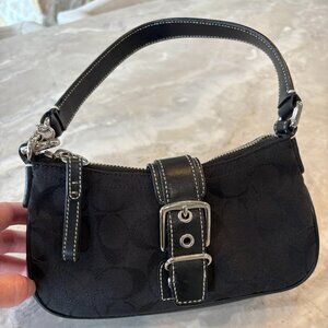 Rare Vintage Coach Black 6362 Mini Hampton Signature Buckle Bag